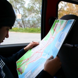 Daniel holding map