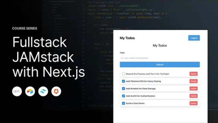 Build an Authenticated JAMstack App with Next.js, Airtable, Tailwind CSS, and Auth0 logo or screenshot