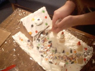 Gingerbread house scene