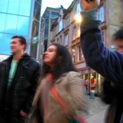 Hanging out in the streets of Glasgow.