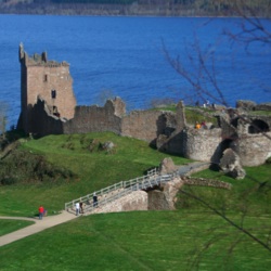 The Urquhart Castle on Loch Ness.